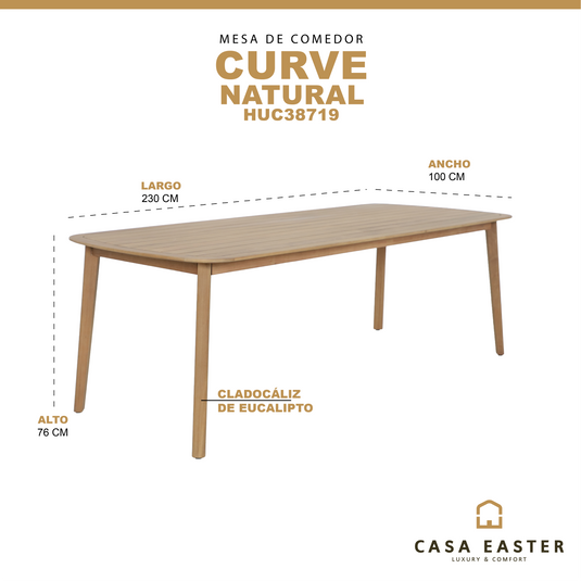 Mesa de comedor CURVE 2.3M, de madera - HUC38719
