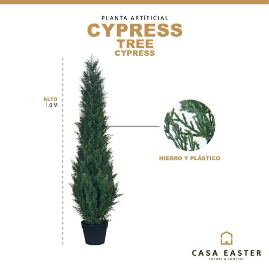 Planta Decorativa Artificial para Exterior y Interior con 1.60m Alto, CYPRESS TREE - CYPRESS