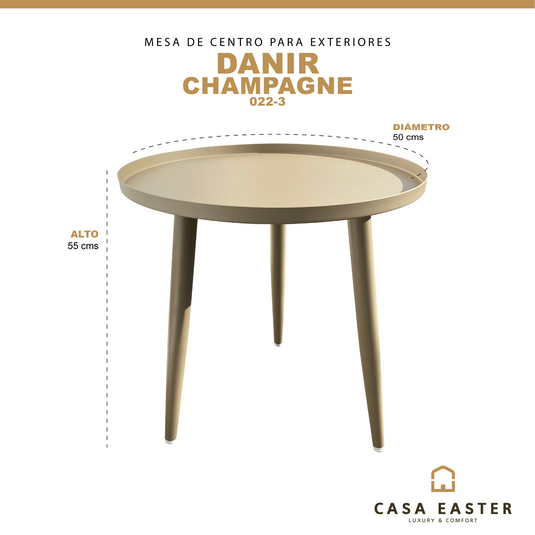 Mesa Bistro para Exterior e Interior de Aluminio Color   Champagne DANIR 022-3 CasaEaster