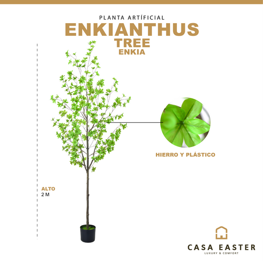 Planta Decorativa Artificial para Exterior y Interior con 2m Alto, ENKIANTHUS TREE - ENKIA