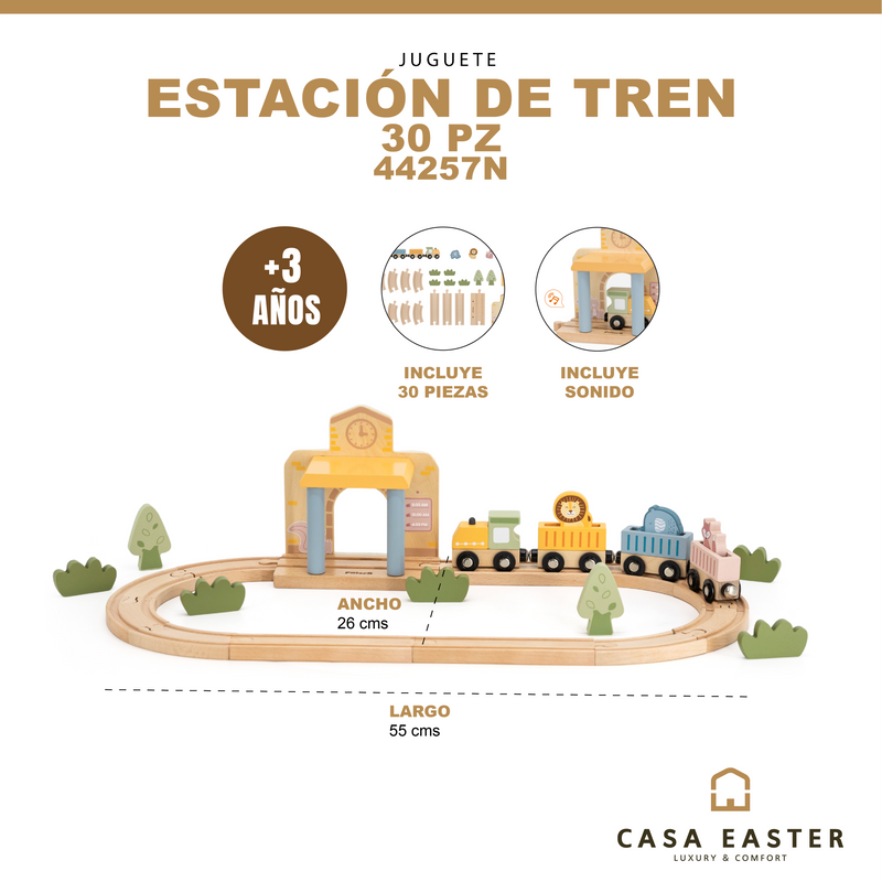 Load image into Gallery viewer, Juego tren de madera 30 pz - 44257N
