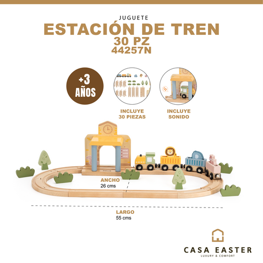 Juego tren de madera 30 pz - 44257N