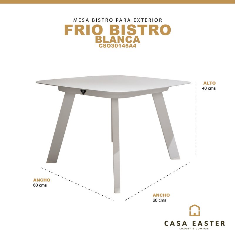 Load image into Gallery viewer, Bistro Table for Outdoor and Indoor Aluminum Color White FRIO- CSO30145A4 
