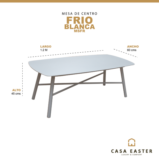 Mesa  De Centro  de Aluminio Color Blanco FRIO-MSFR CasaEaster