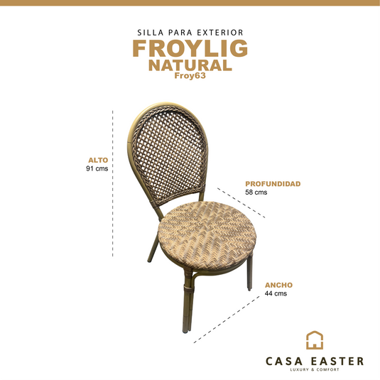 Silla estilo bambo con ratan Froylig 63 -Froy63 CasaEaster