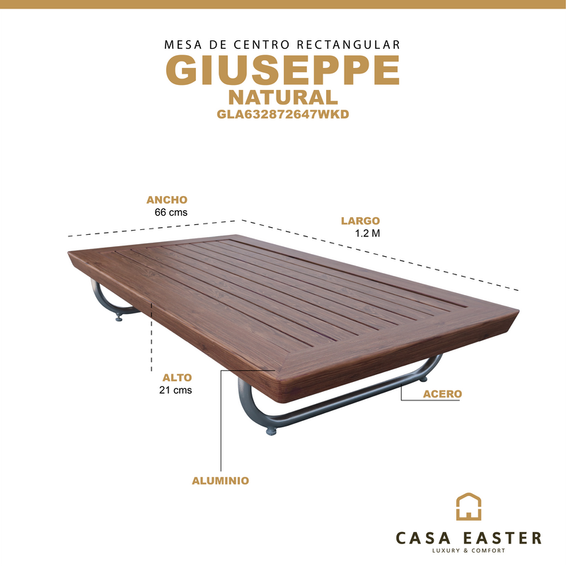 Cargue la imagen en el visor de la galería, Mesa Rectangular Giuseppe 1.2 M- GLA632872647WKD
