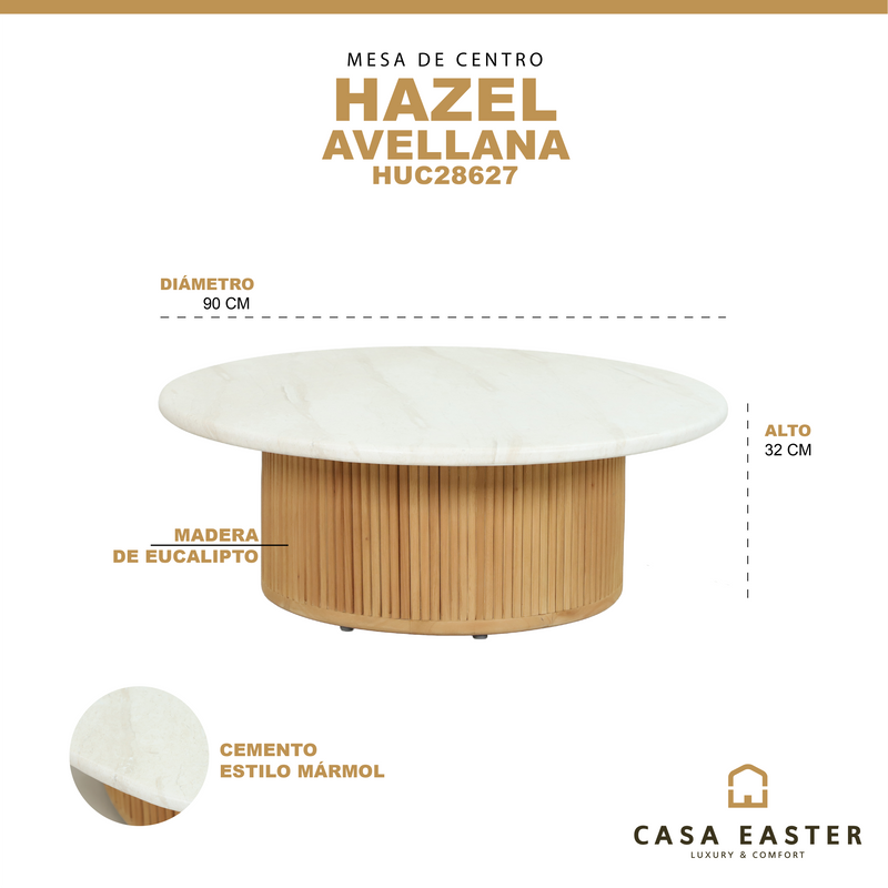 Load image into Gallery viewer, Coffee table dia. 90cm Hazel in Hazelnut wood - HUC2867
