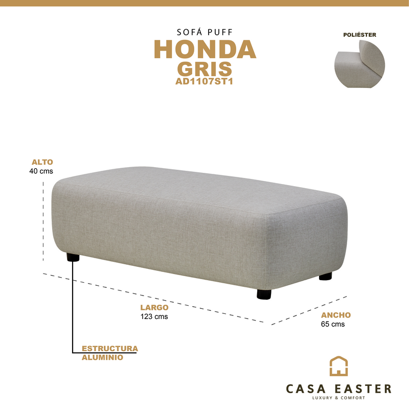 Cargue la imagen en el visor de la galería, Puff para exterior Honda color gris - AD1107ST1
