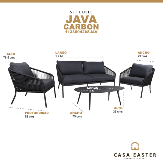 Set java Doble color carbon + mesa java ovalada - 1133694268JAV