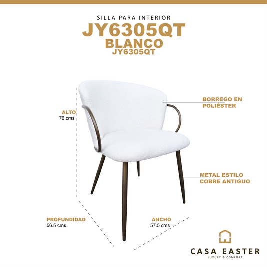 Silla de Interior JY6305QT Blanca - JY6305QT