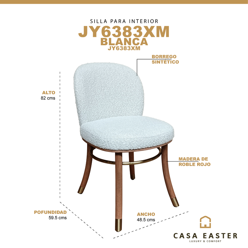 Cargue la imagen en el visor de la galería, Silla de Interior JY6383XM color blanco - JY6383XM
