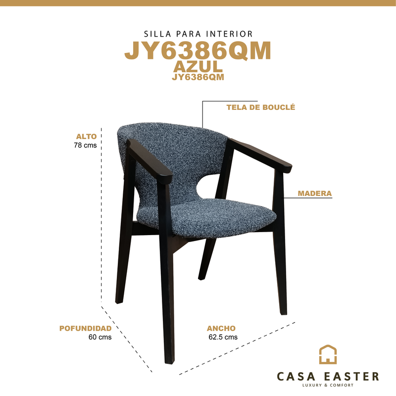 Cargue la imagen en el visor de la galería, Silla de Interior  JY6386QM color Carbon - JY6386QM
