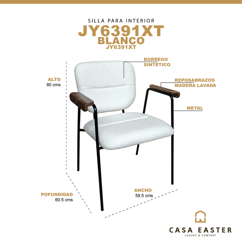 Cargue la imagen en el visor de la galería, Silla de Interior JY6391XT color Blanco - JY6391XT
