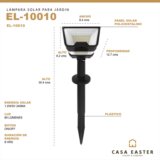 Panel de pasto solar EL10010 CasaEaster