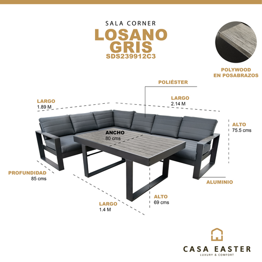 Set Losano Corner color Carbon - SDS239912C3