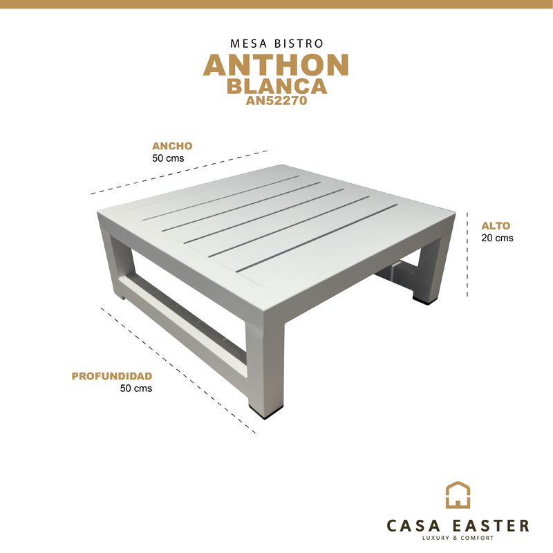 Cargue la imagen en el visor de la galería, Mesa Bistro  cuadrada color Blanca Anthon- AN52270 CasaEaster
