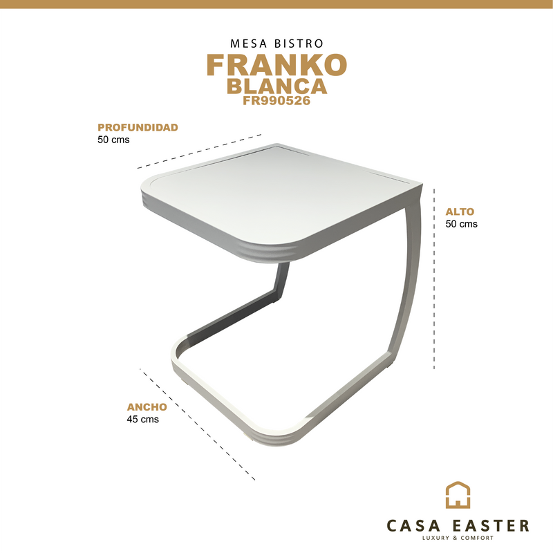 Cargue la imagen en el visor de la galería, Mesa Bistro cuadrada 2 niveles Franko, color blanca FR990526 CasaEaster
