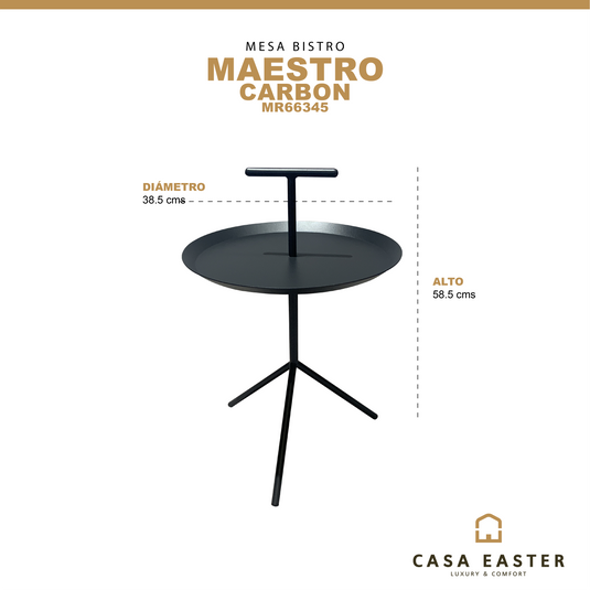 Mesa Bistro redonda  color charcoal Maestro MR66345 CasaEaster
