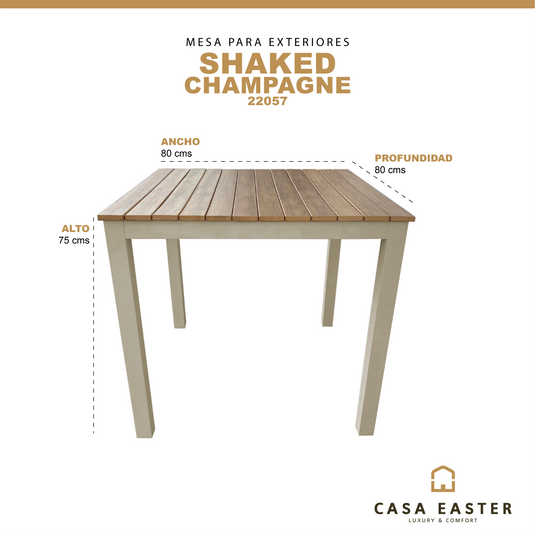 Dining Table 80X80 Aluminum White Color SHAKED- 22056