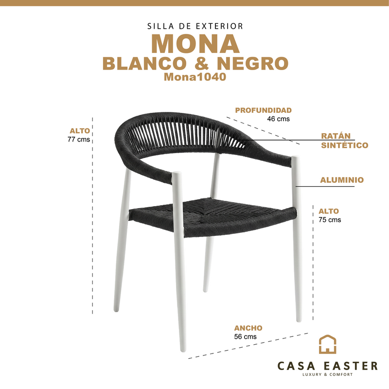Load image into Gallery viewer, Mona 7777 Loop Chair for Outdoor and Indoor Use, Black - MONA 7777 
