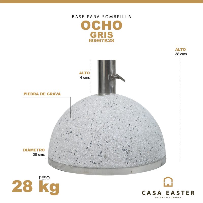 Cargue la imagen en el visor de la galería, Base para sombrilla de piedra OCHO color gris - 60967K28
