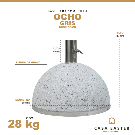 Base para sombrilla de piedra OCHO color gris - 60967K28