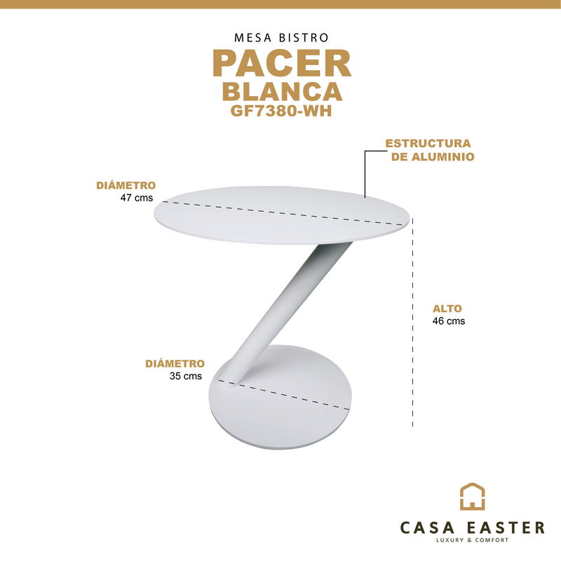 Load image into Gallery viewer, 47cm Pacer White Bistro Table - GF7380-WH
