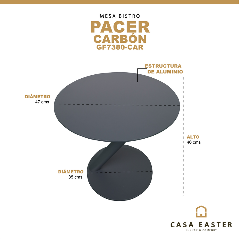 Load image into Gallery viewer, 47cm Pacer Bistro Table Charcoal - GF7380-CAR
