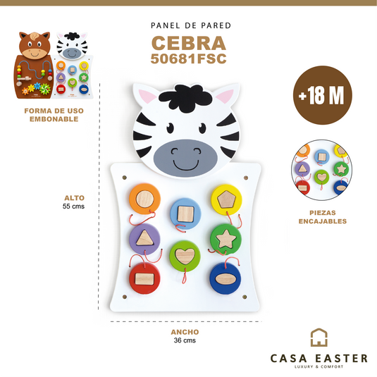 Juguete de pared zebra emparejar formas - 50681FSC
