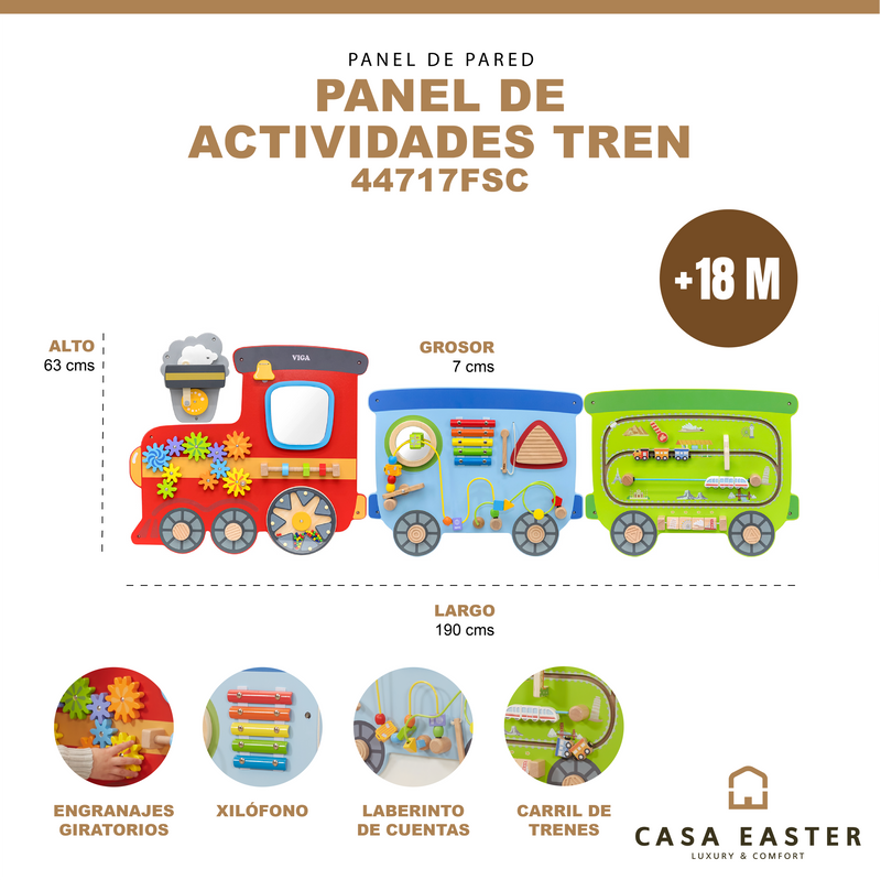 Load image into Gallery viewer, Panel de actividades de pared Tren - 44717FSC
