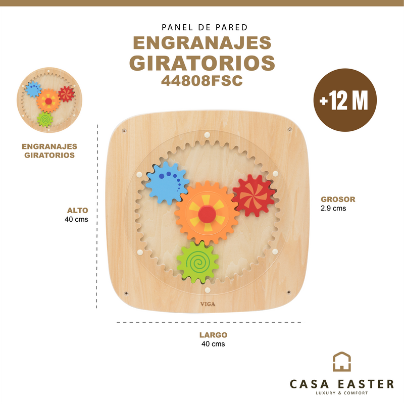 Cargue la imagen en el visor de la galería, Panel de actividades de pared Engranajes - 44808FSC
