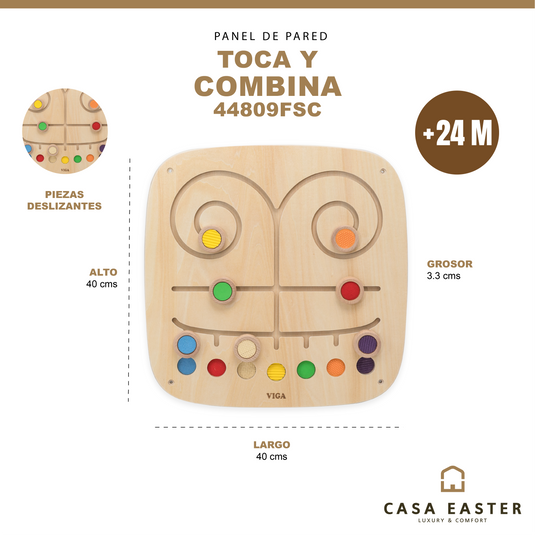 Panel de actividades de pared toca y combina - 44809FSC