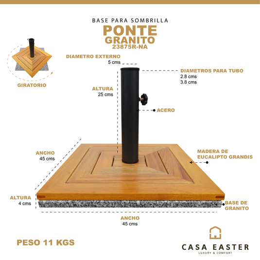 Base para Sombrilla PONTE Color Natural / granito - 23875R-NA