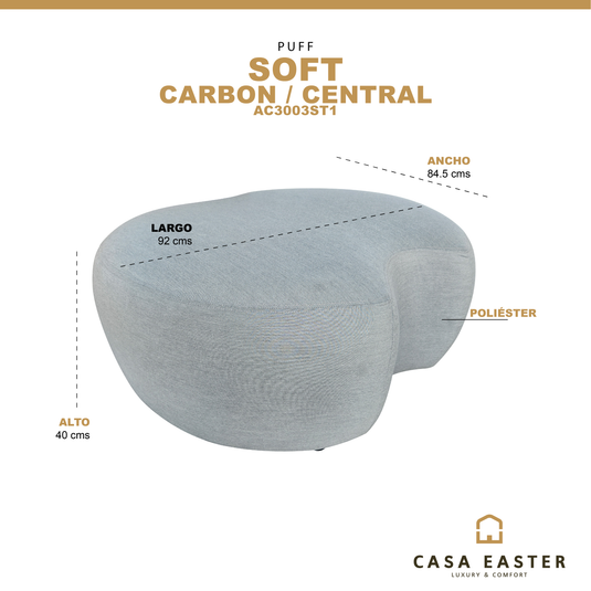 Puff Minimalista central Soft color carbon - AC3003ST1