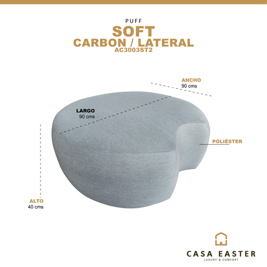 Puff Minimalista lateral Soft color carbon - AC3003ST2