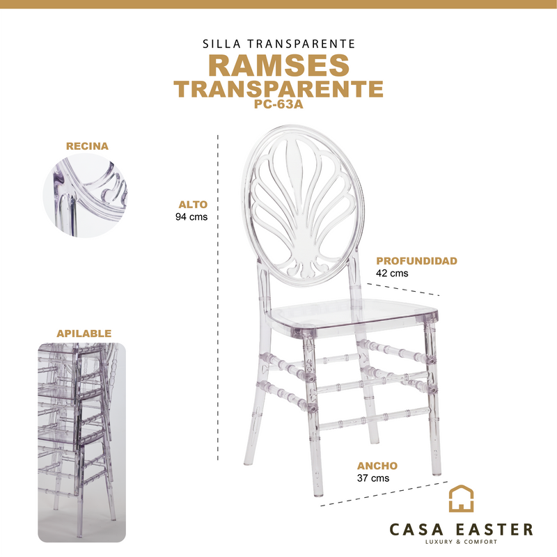 Load image into Gallery viewer, OK PC64A - 9SL05 Transparent Resin Chair for Outdoor and Indoor Use
