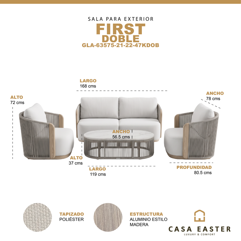 Cargue la imagen en el visor de la galería, Set Doble FIRST de madera color claro con gris - GLA-63575-21-22-47KDOB
