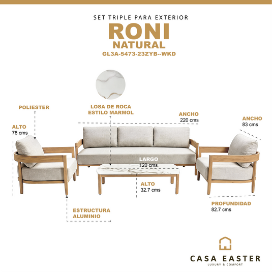 Set triple Roni color Natural - GL3A547323ZYB-WKD