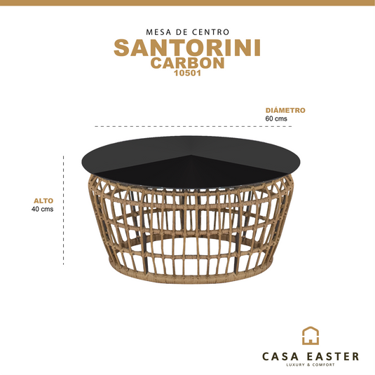 Mesa De Centro Circular de Aluminio Color Carbon SANTORINI - 10501 CasaEaster