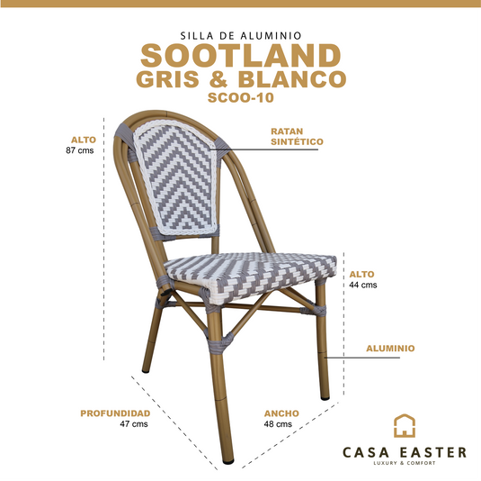 Silla para Interior o Exterior Color Gris Scootland 10 - scoo-10