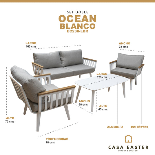 White Aluminum Outdoor and Indoor Room OCEAN DUO-CS3O0143AA-2 
