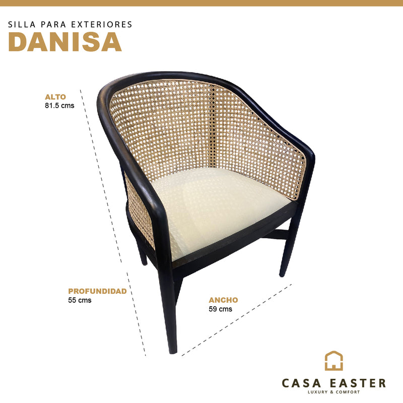 Cargue la imagen en el visor de la galería, Silla para interior Danisa color natural con negro - 124442
