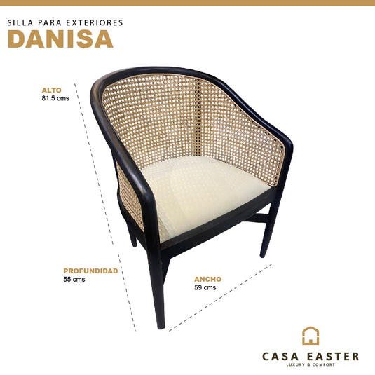 Silla para interior Danisa color natural con negro - 124442