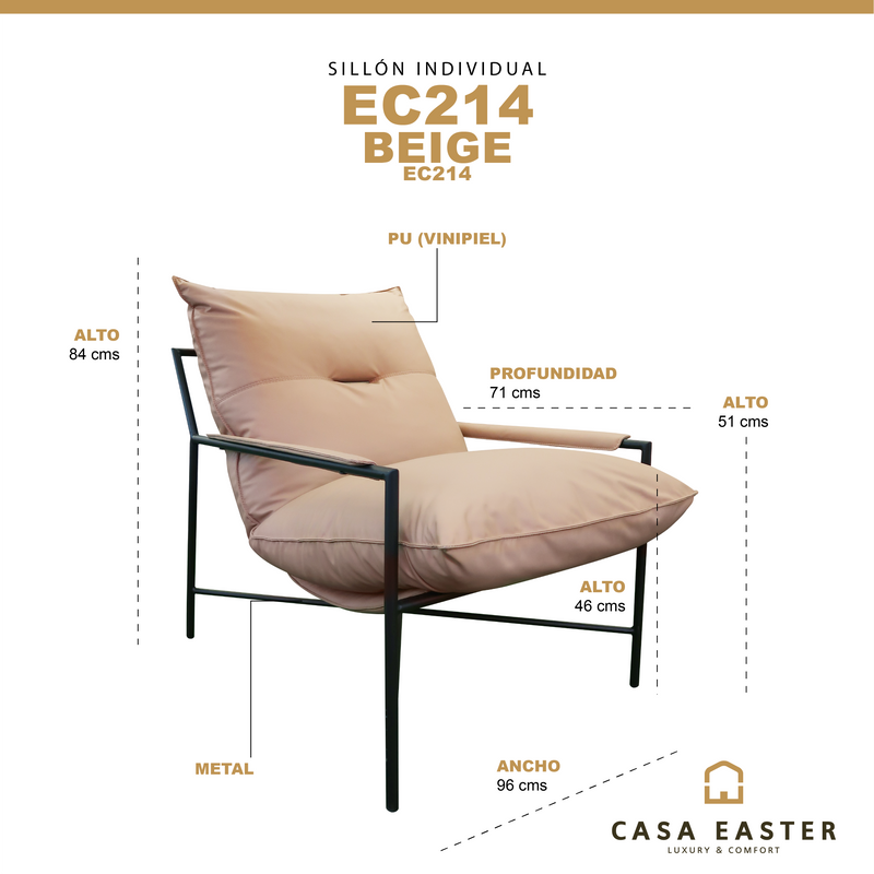 Load image into Gallery viewer, EC214 Indoor Armchair with PU - EC214 
