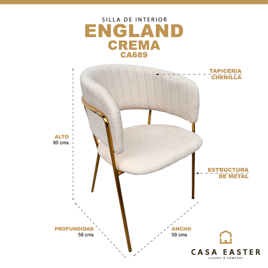 Silla para interior Color crema ENGLAND - CA690