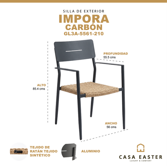 Marta aluminum chair, brown color - GL3A610929 