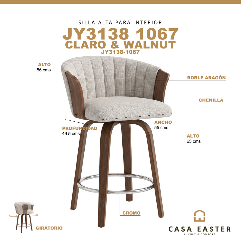Load image into Gallery viewer, Beige Indoor High Chair - JY3138XM
