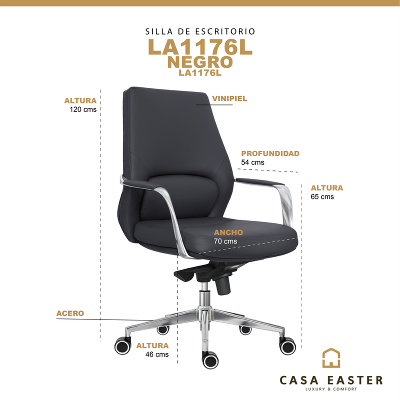Load image into Gallery viewer, LA1176L Indoor Desk Chair, Black - LA1176L 
