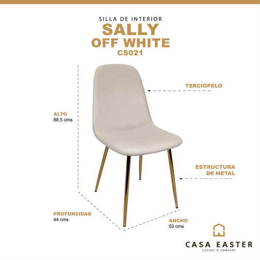 Silla para interior Sally color off white - CS021