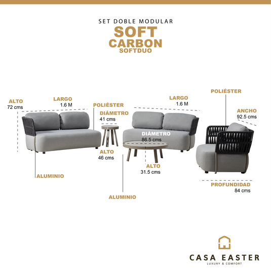 Set Duo Modular Soft color Carbon - SOFTDUO